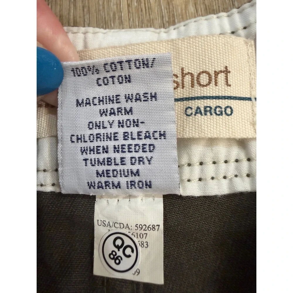 Gap Rugged Short Cargo Mens 40 Olive Green Cotton Twill Hiking Outdoor Utility